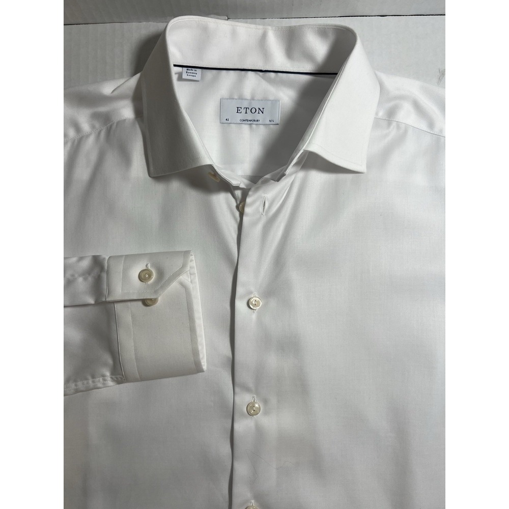 Eton Dress Shirt Mens Size 16.5-42 White Fine Twill Contemporary-New